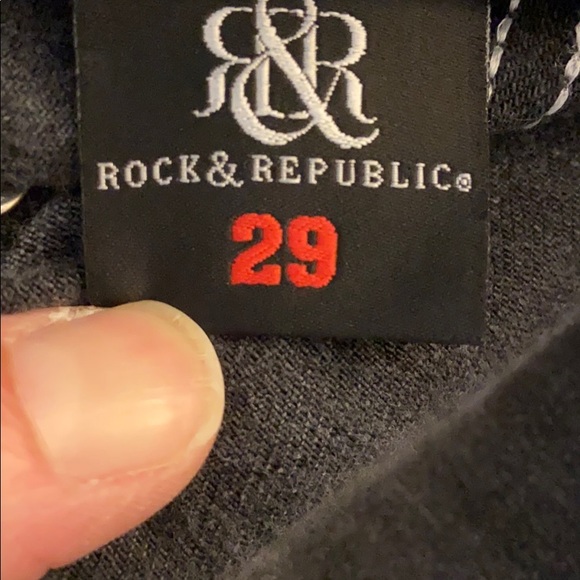 ROCK & REPUBLIC skinny jeans - Light black w/ studding, Unisrx - Picture 8 of 9